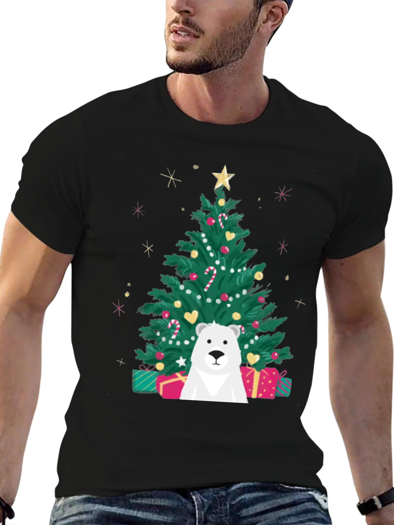Festive Christmas Polar Bear Graphic Tee