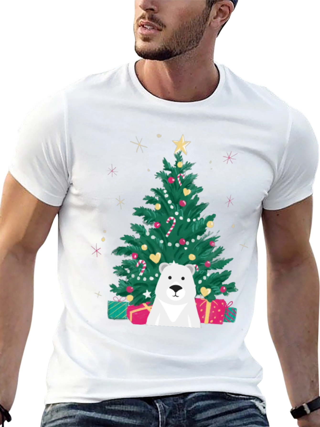 Festive Christmas Polar Bear Graphic Tee