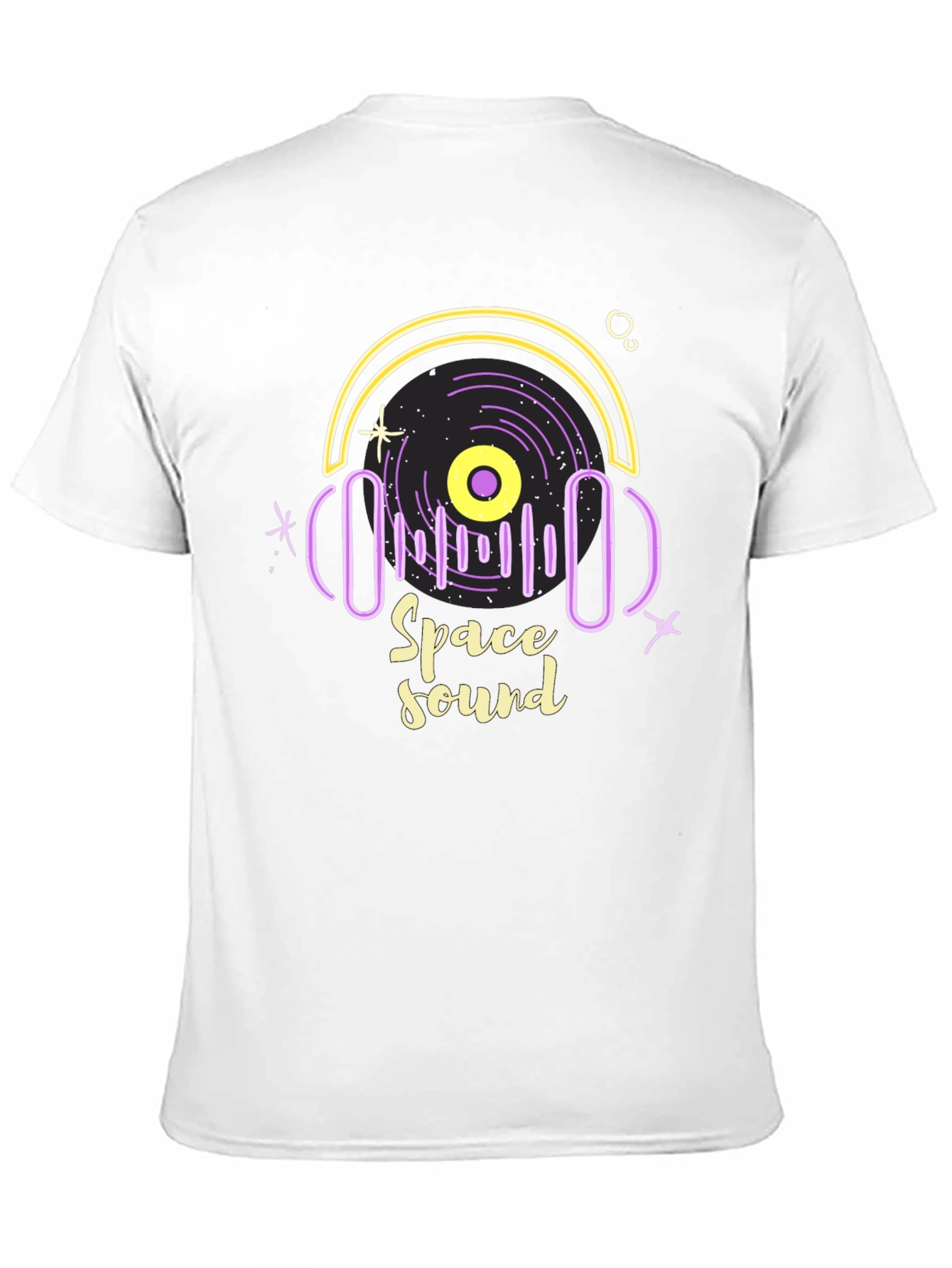 Space Sound Graphic Tee - Trendy Black T-Shirt