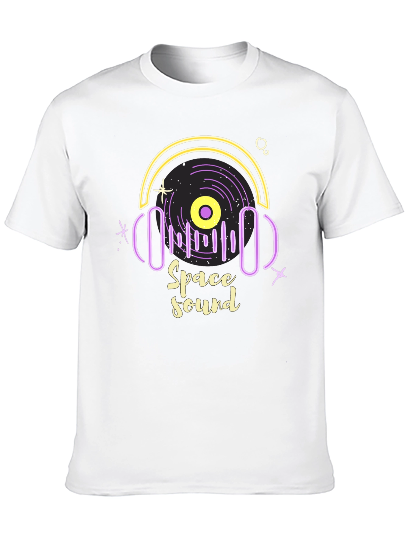 Space Sound Graphic Tee - Trendy Black T-Shirt