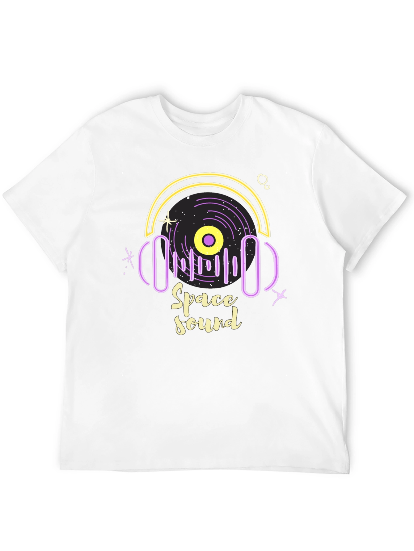 Space Sound Graphic Tee - Trendy Black T-Shirt