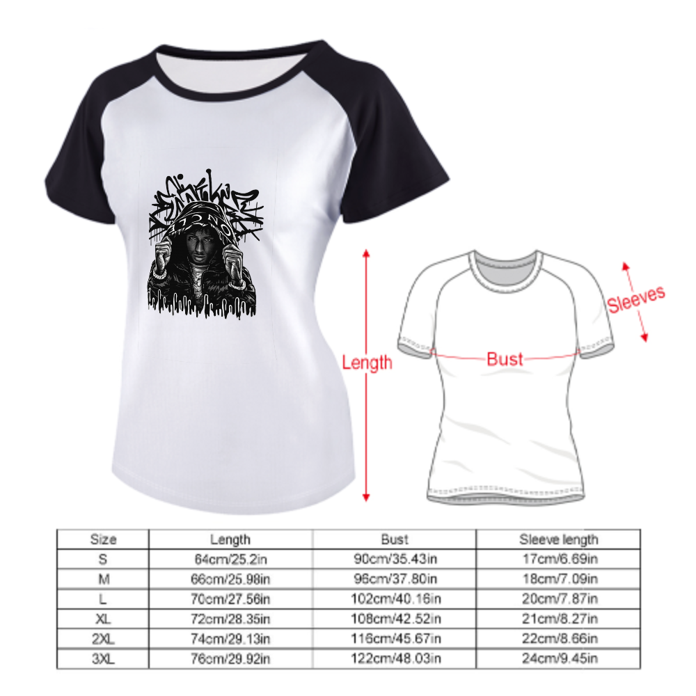 Custom Women’s Raglan T-Shirt – 100% Cotton Soft Graphic Tee | Breathable Casual Summer Top(z100)