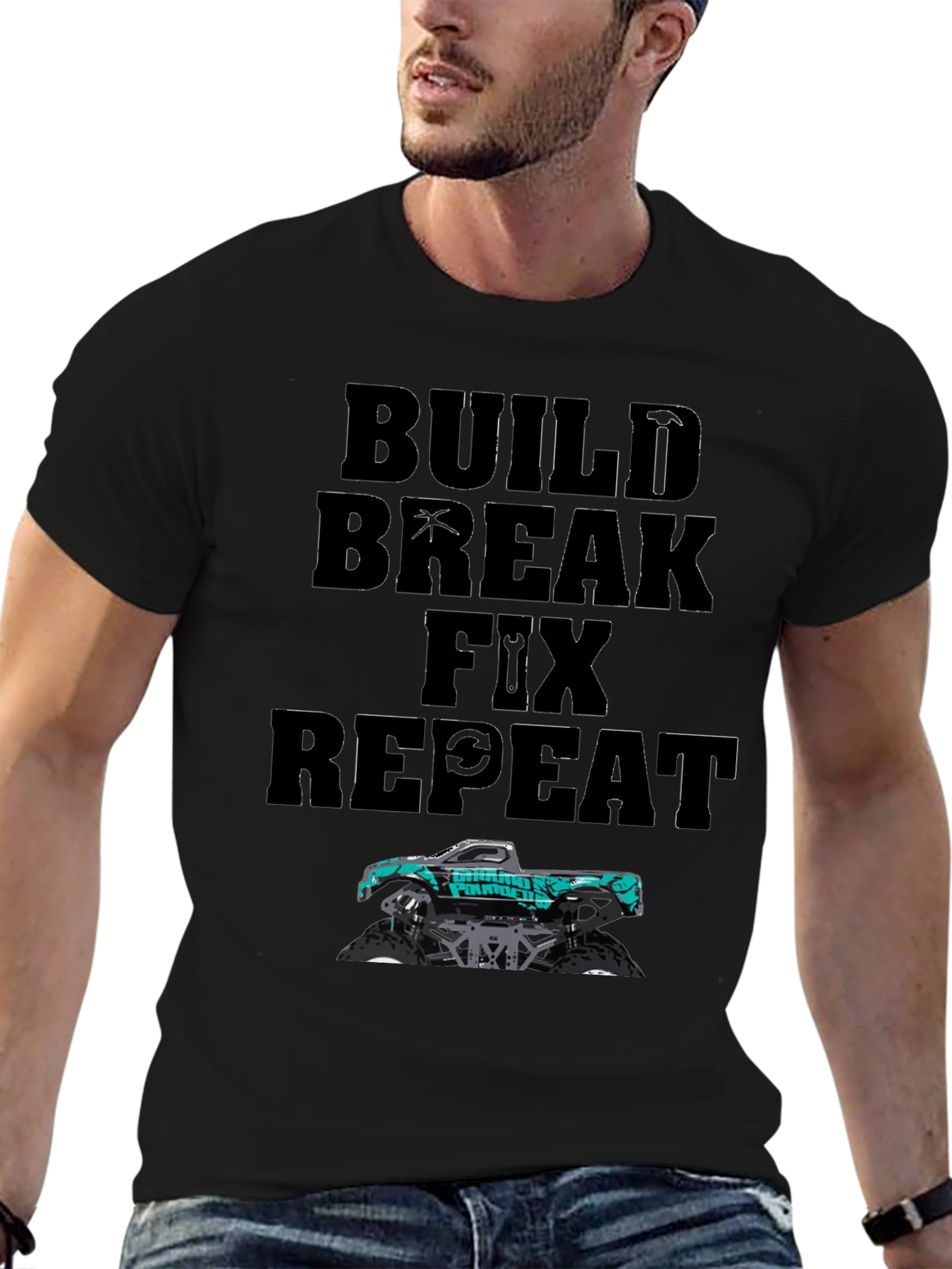 Build Break Fix Repeat Monster Truck T-Shirt