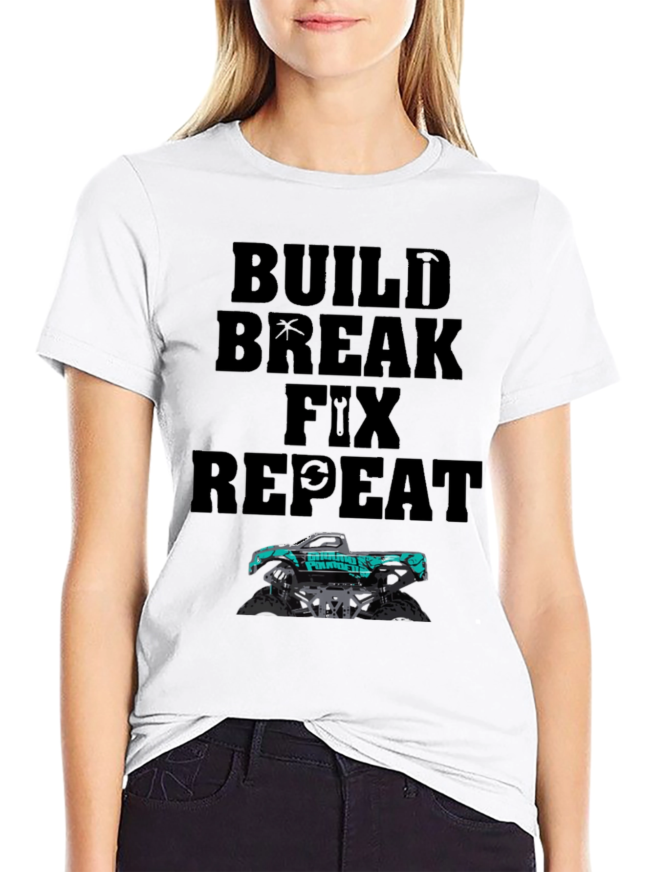 Build Break Fix Repeat Monster Truck T-Shirt