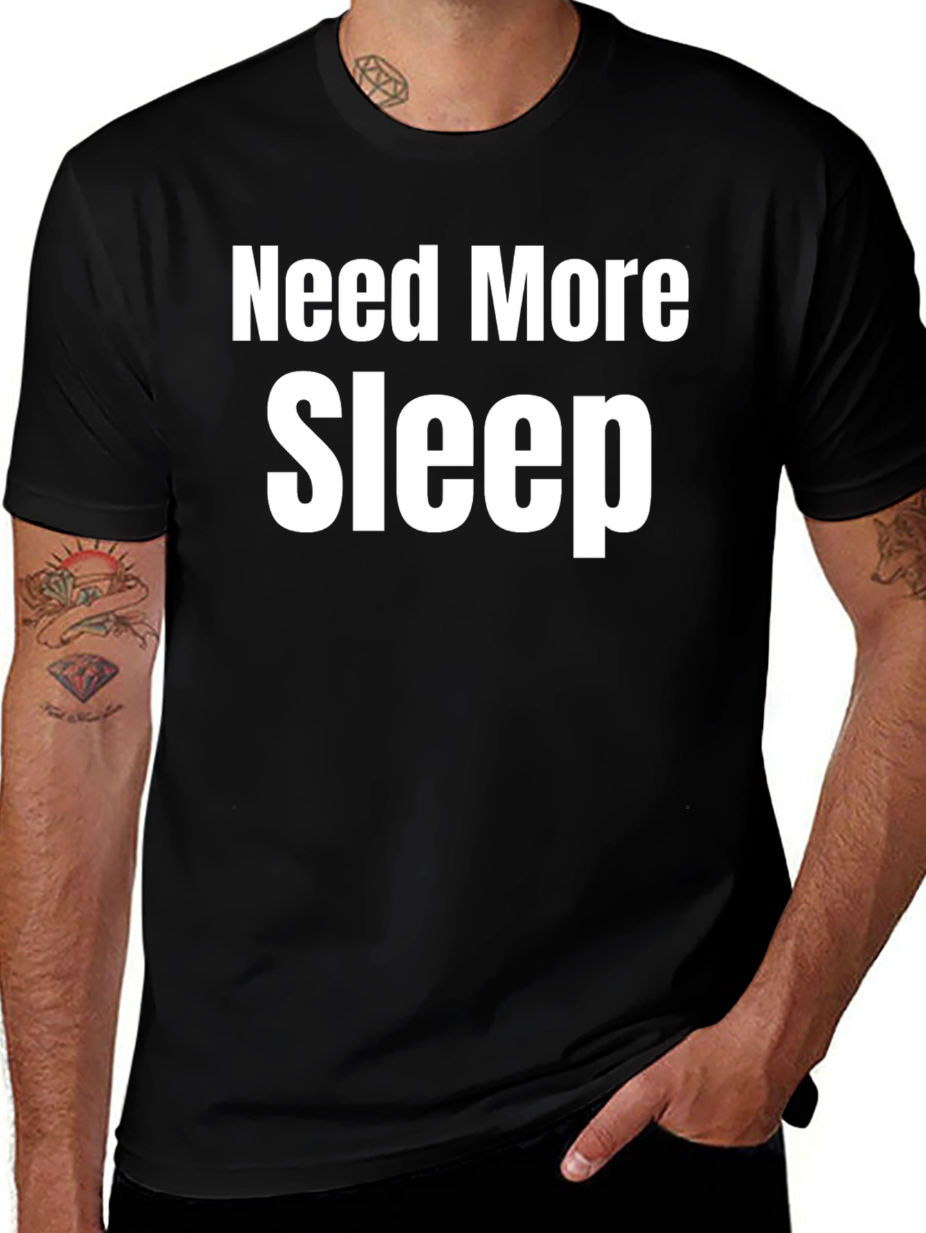 Need More Sleep T-Shirt - Black Casual Tee