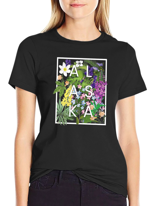 Floral Alaska Graphic Tee - Unisex Soft Cotton Shirt