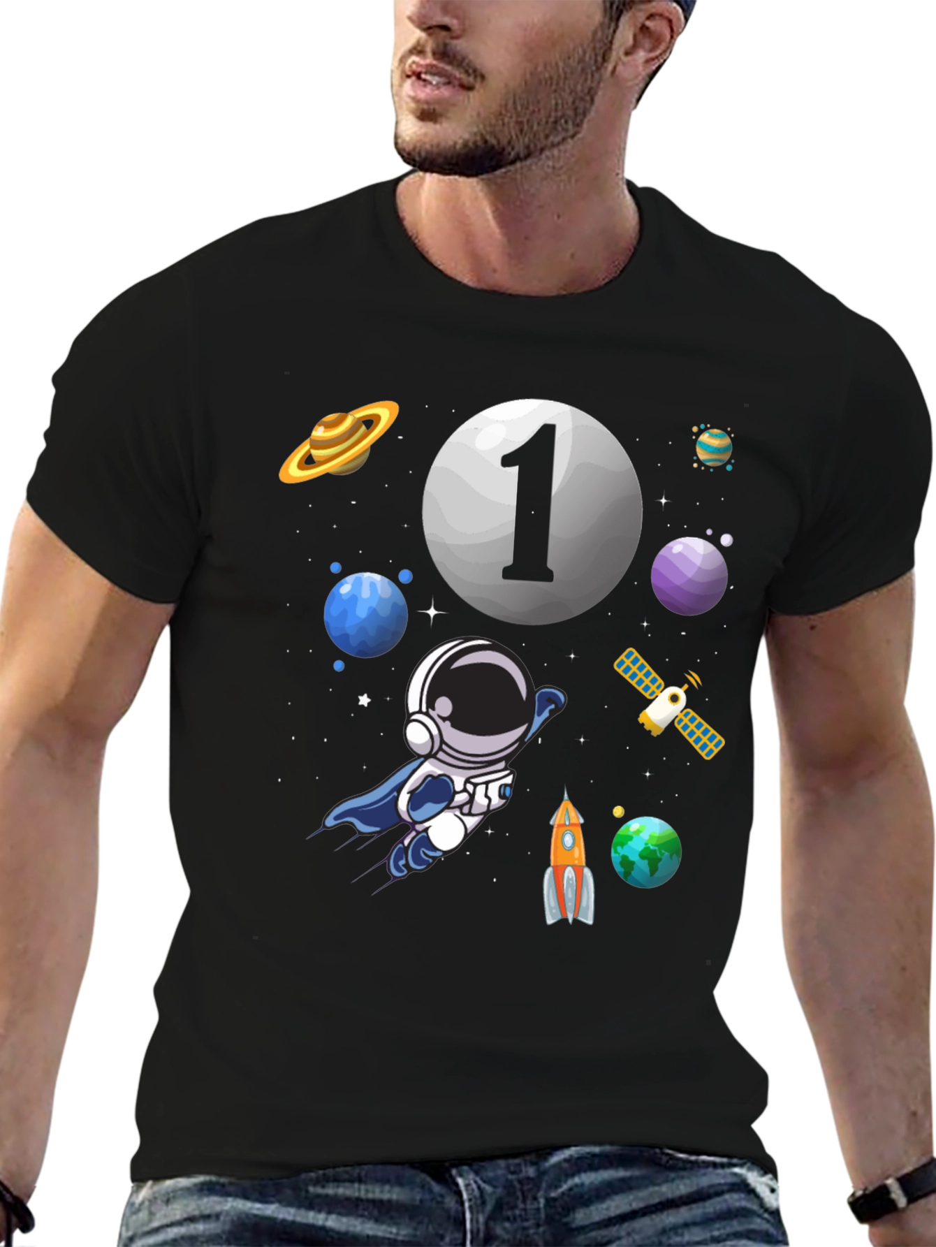 Space Astronaut Number 1 Birthday T-Shirt