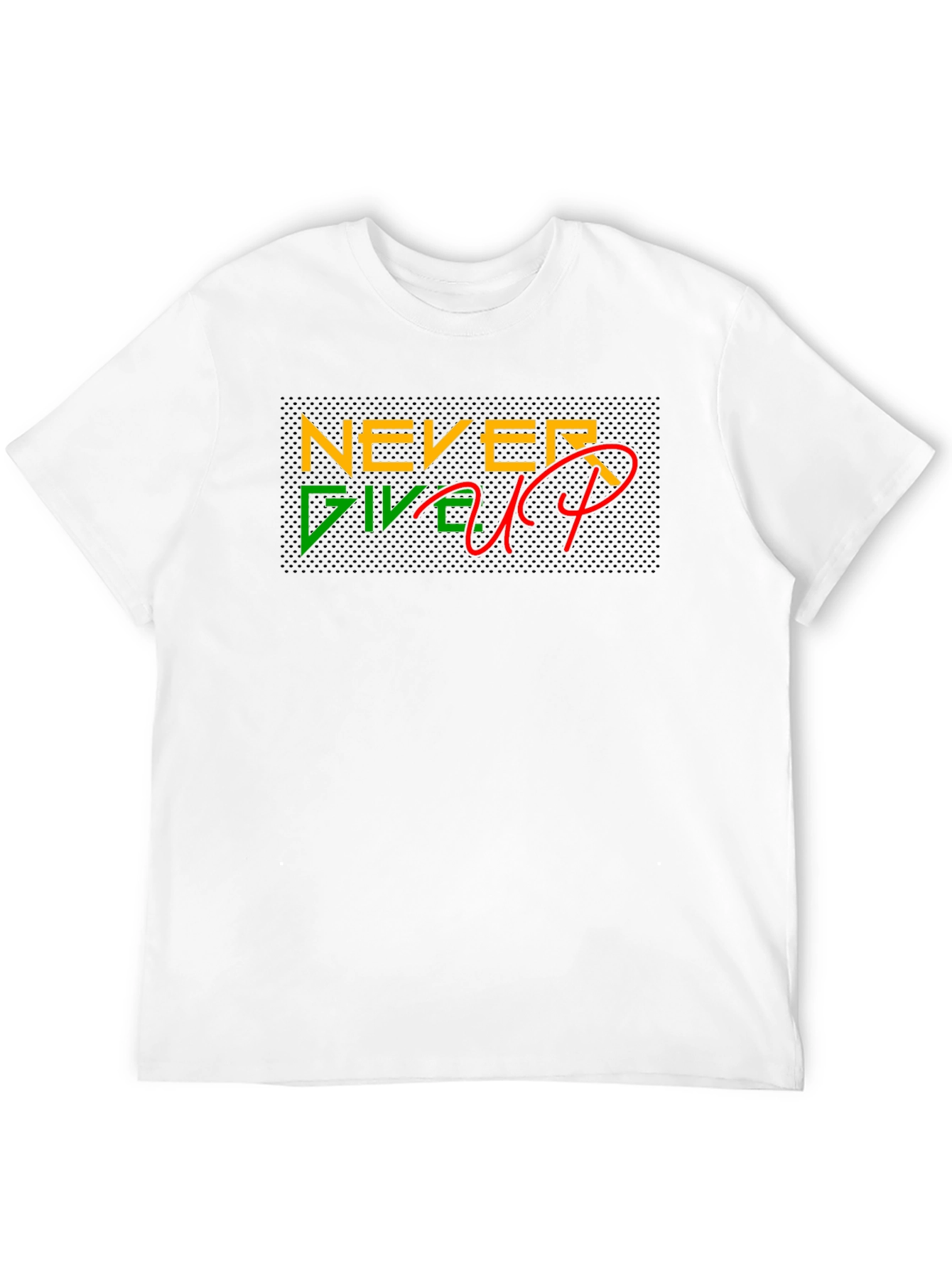 Never Give Up Graphic Tee - Black Cotton T-Shirt