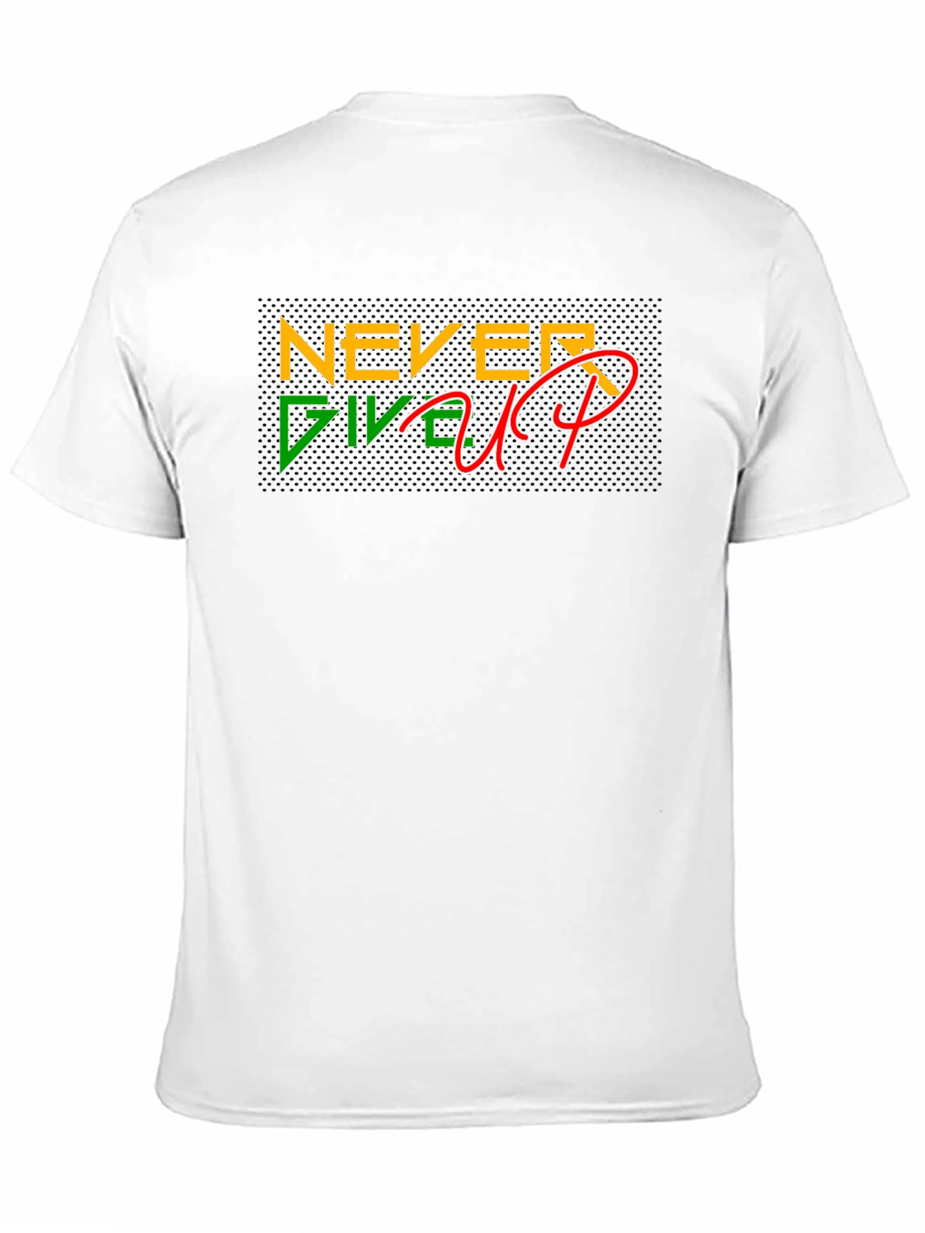 Never Give Up Graphic Tee - Black Cotton T-Shirt