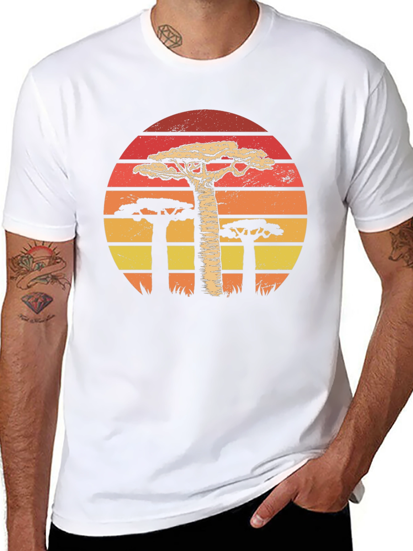 Baobab Sunset Graphic Tee - Stylish Nature Shirt