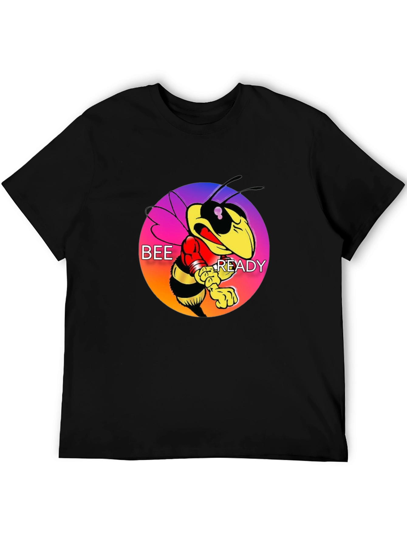 Bee Ready Graphic Tee - Mens Black Cotton T-Shirt