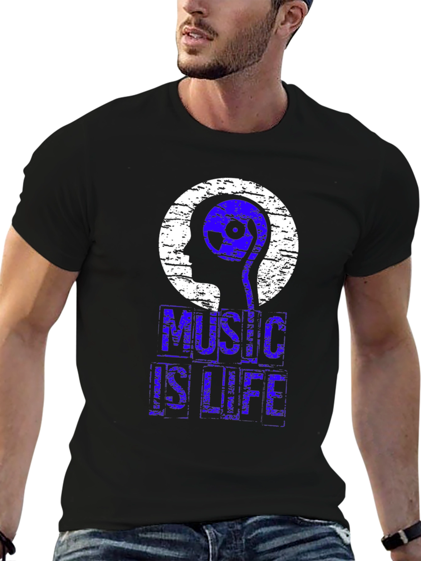 Music Is Life T-Shirt - Black