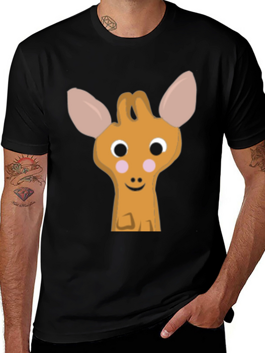 Cute Giraffe Graphic Tee - Black