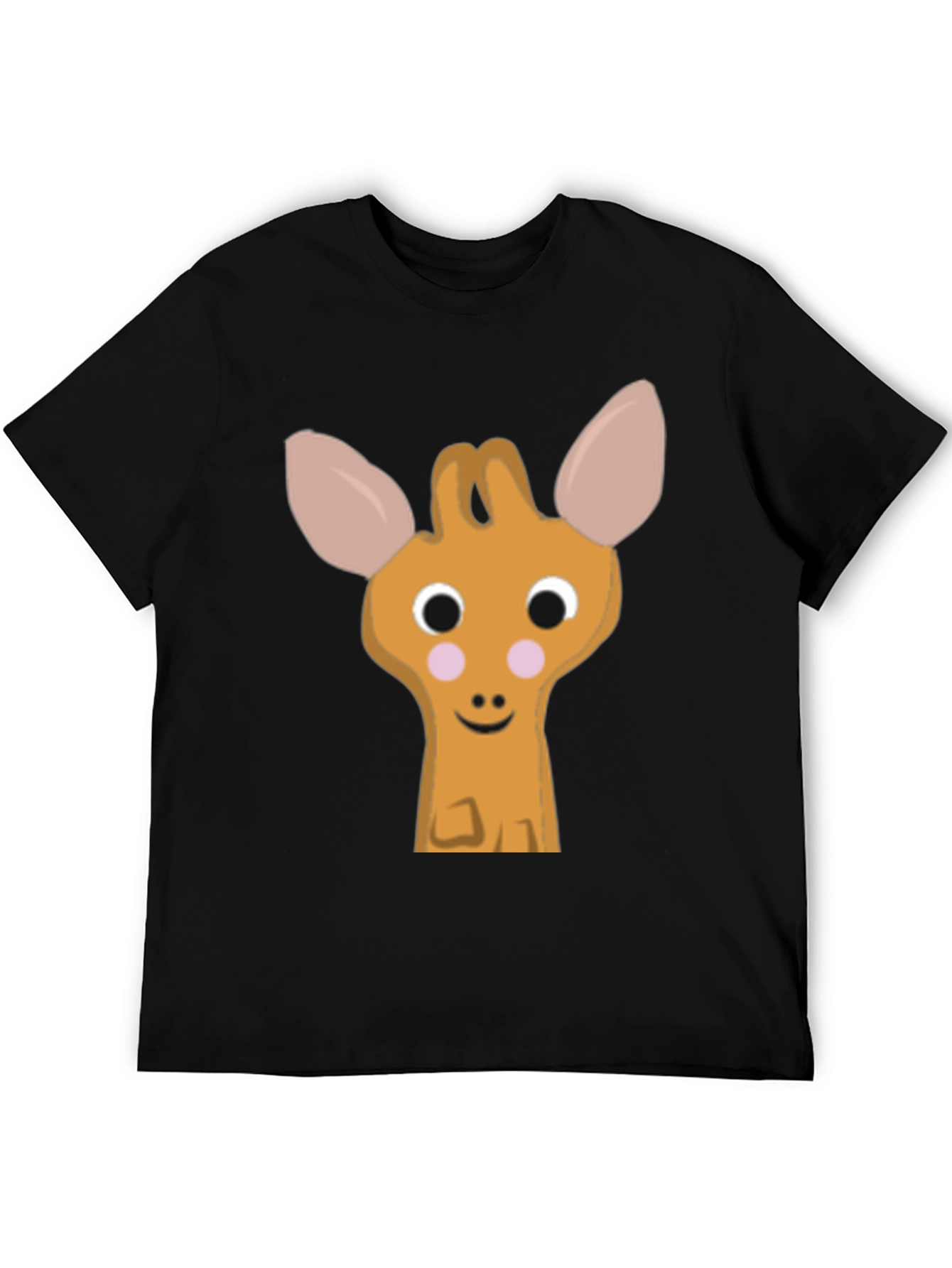 Cute Giraffe Graphic Tee - Black
