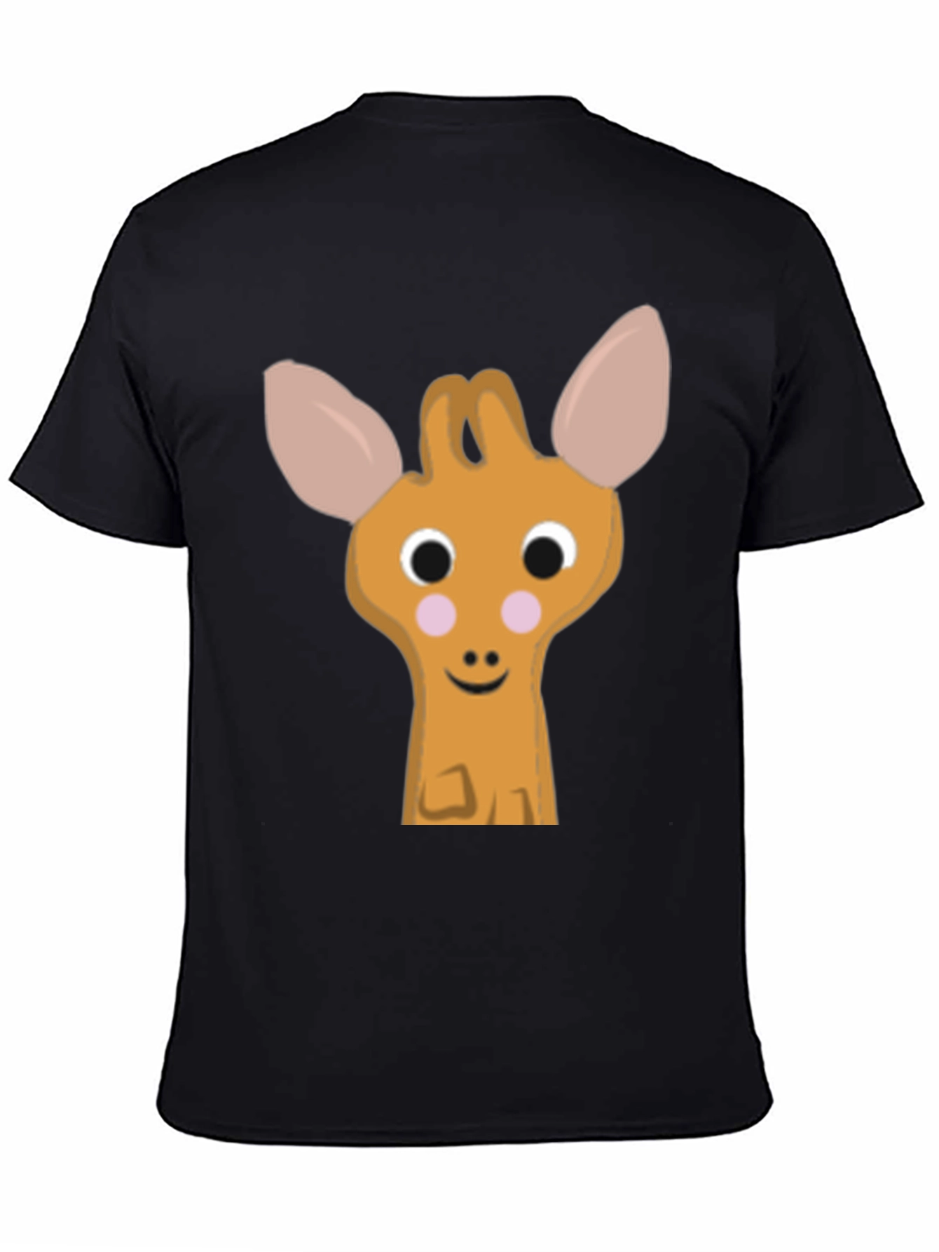Cute Giraffe Graphic Tee - Black