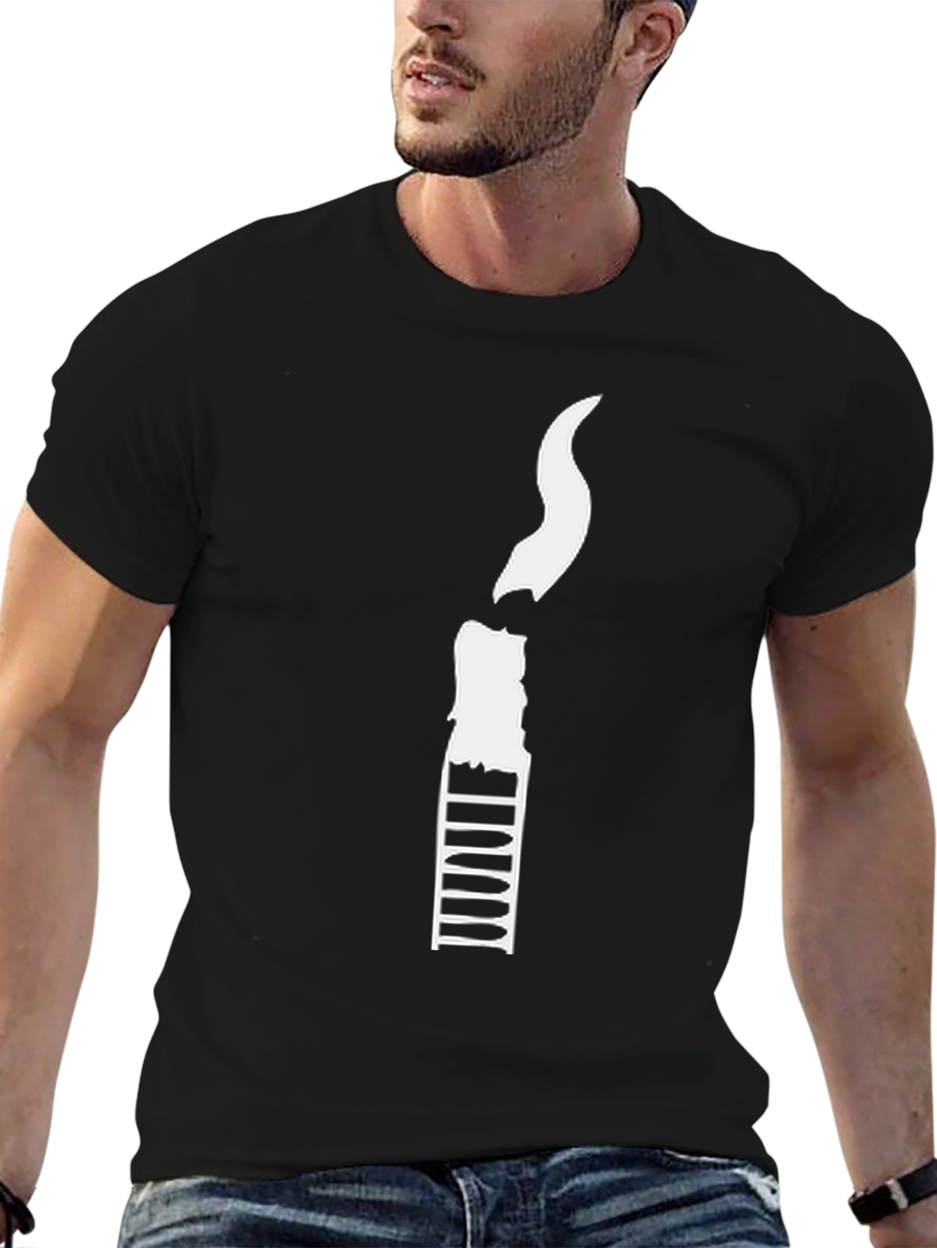 Candle Graphic Black T-Shirt