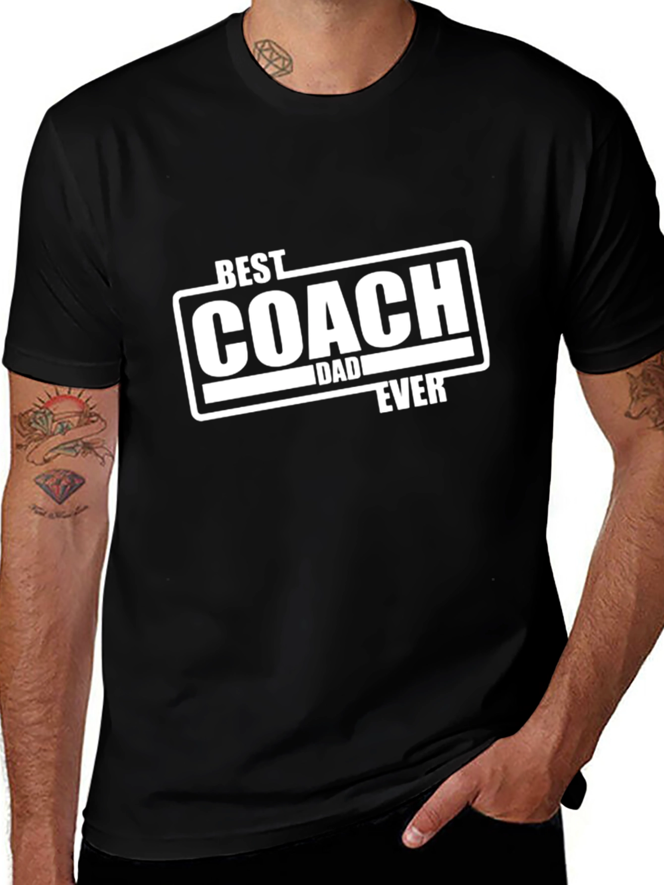 Best Coach Dad Ever T-Shirt - Black