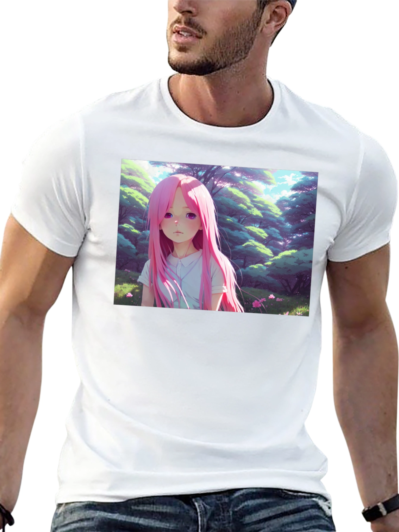 Anime Girl Graphic Black Tee