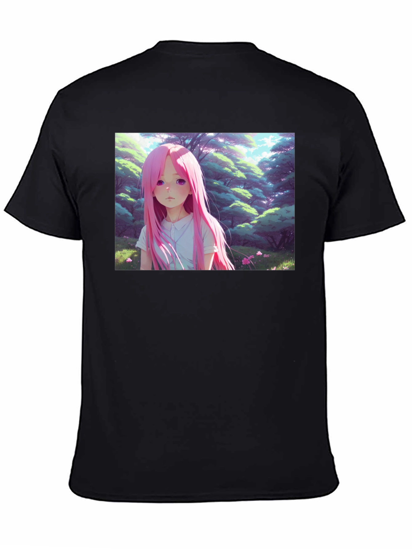 Anime Girl Graphic Black Tee
