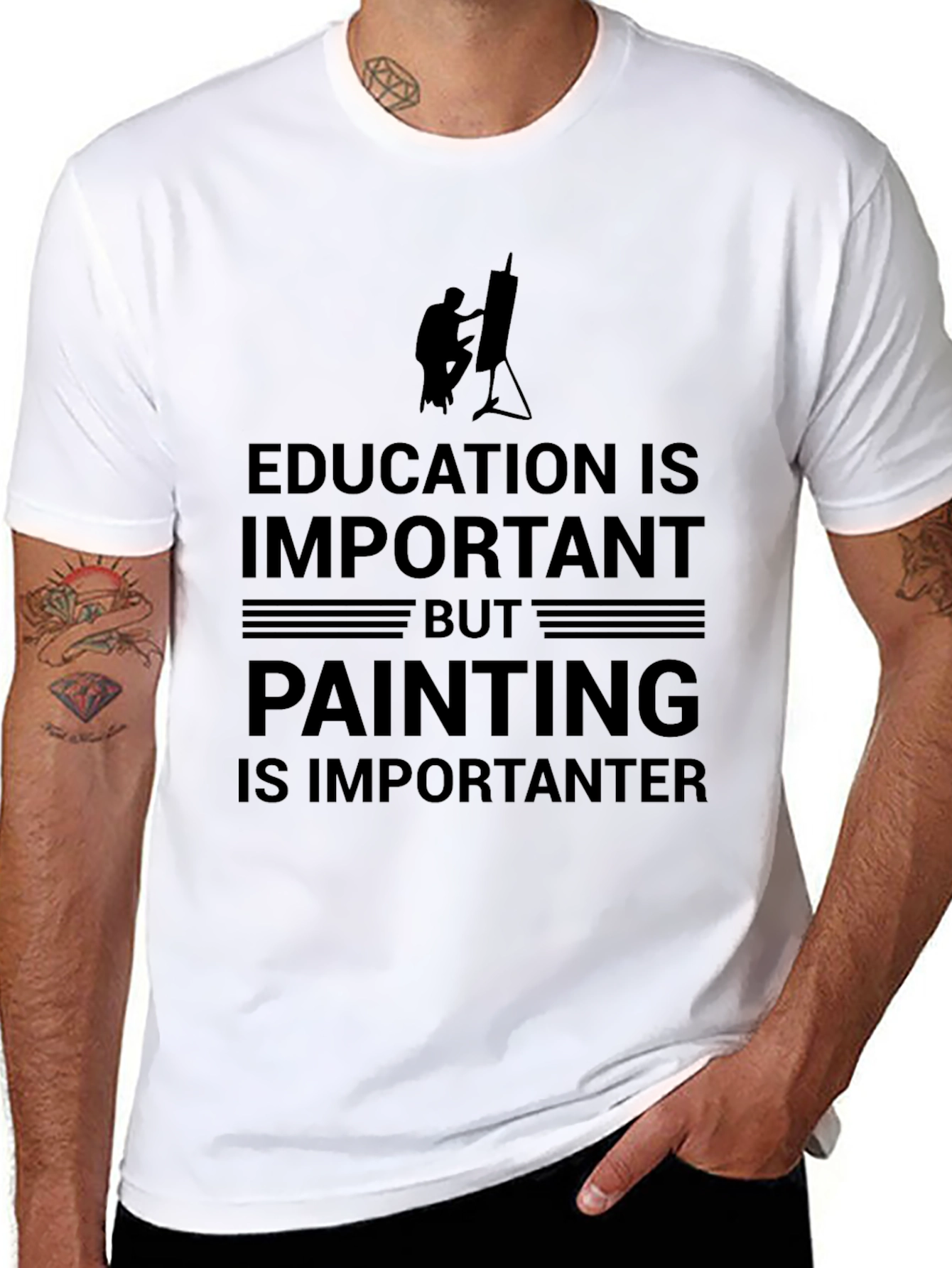 Education vs Painting T-Shirt