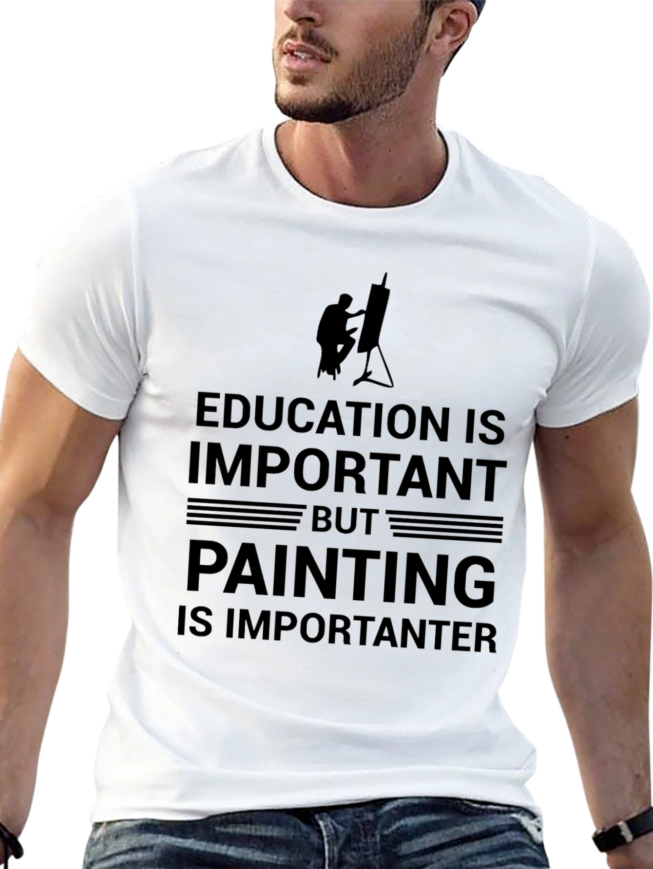 Education vs Painting T-Shirt