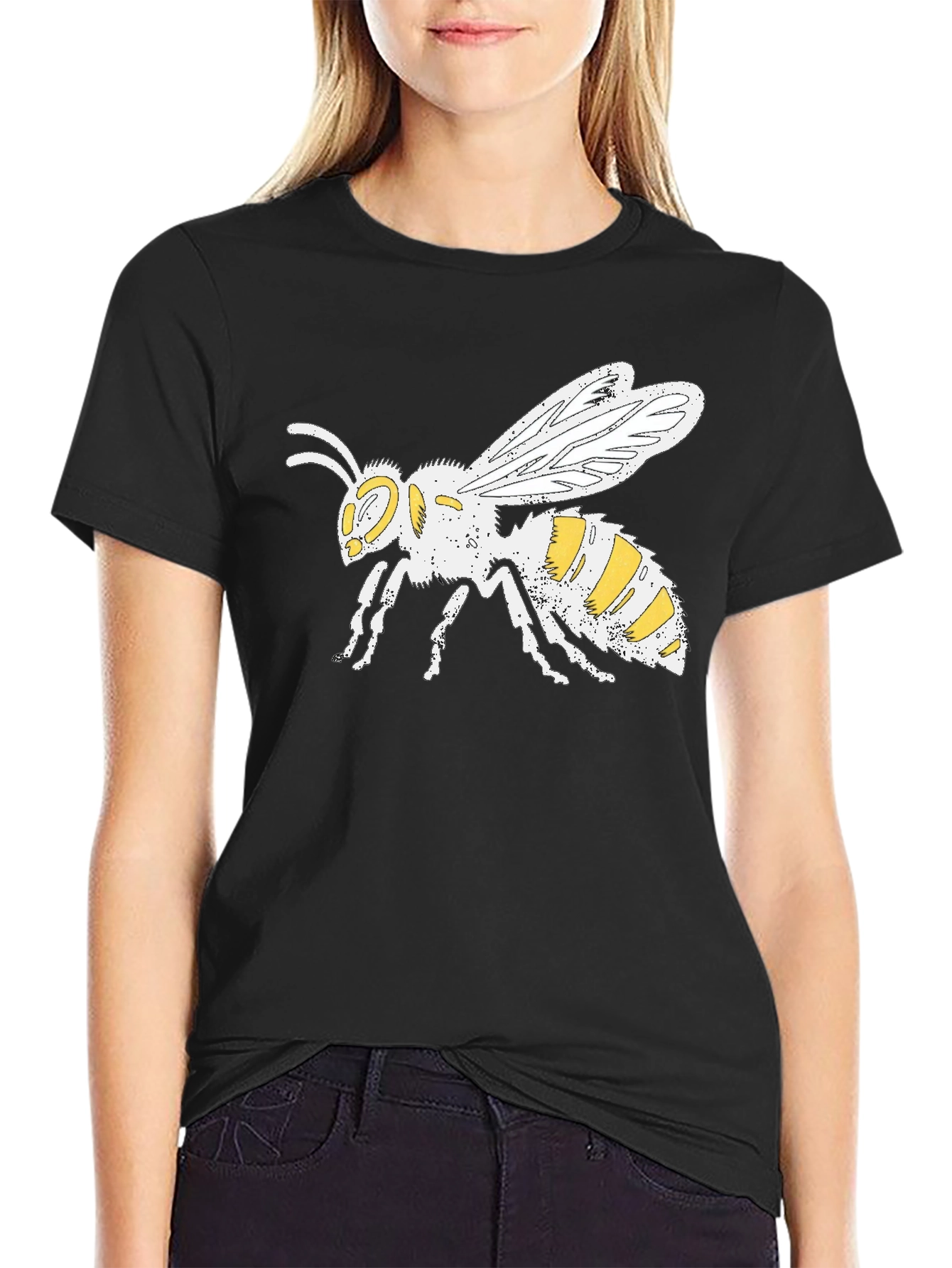 Graphic Tee - Yellow Jacket Wasp Design - Black