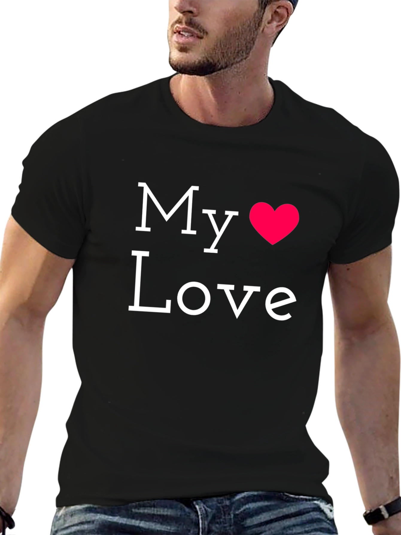 My Love T-Shirt - Black Cotton Graphic Tee