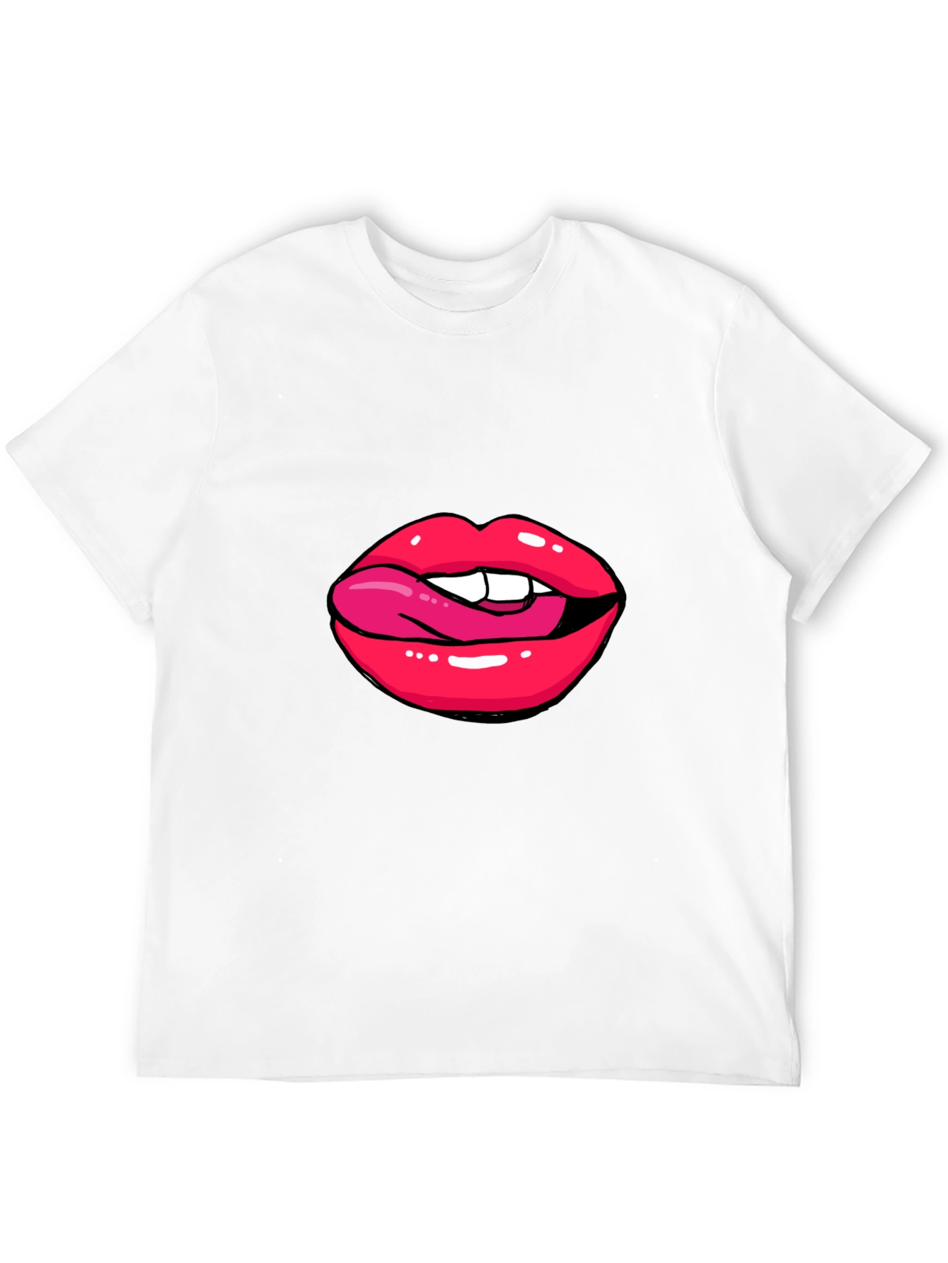 Lips Graphic Black T-Shirt