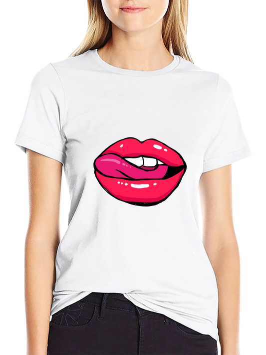 Lips Graphic Black T-Shirt
