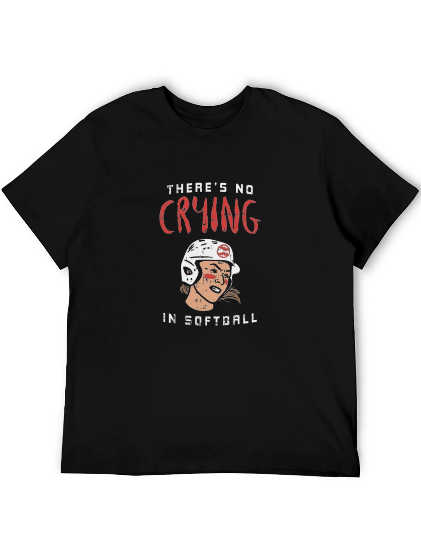 Softball Player Graphic T-Shirt - No Crying
