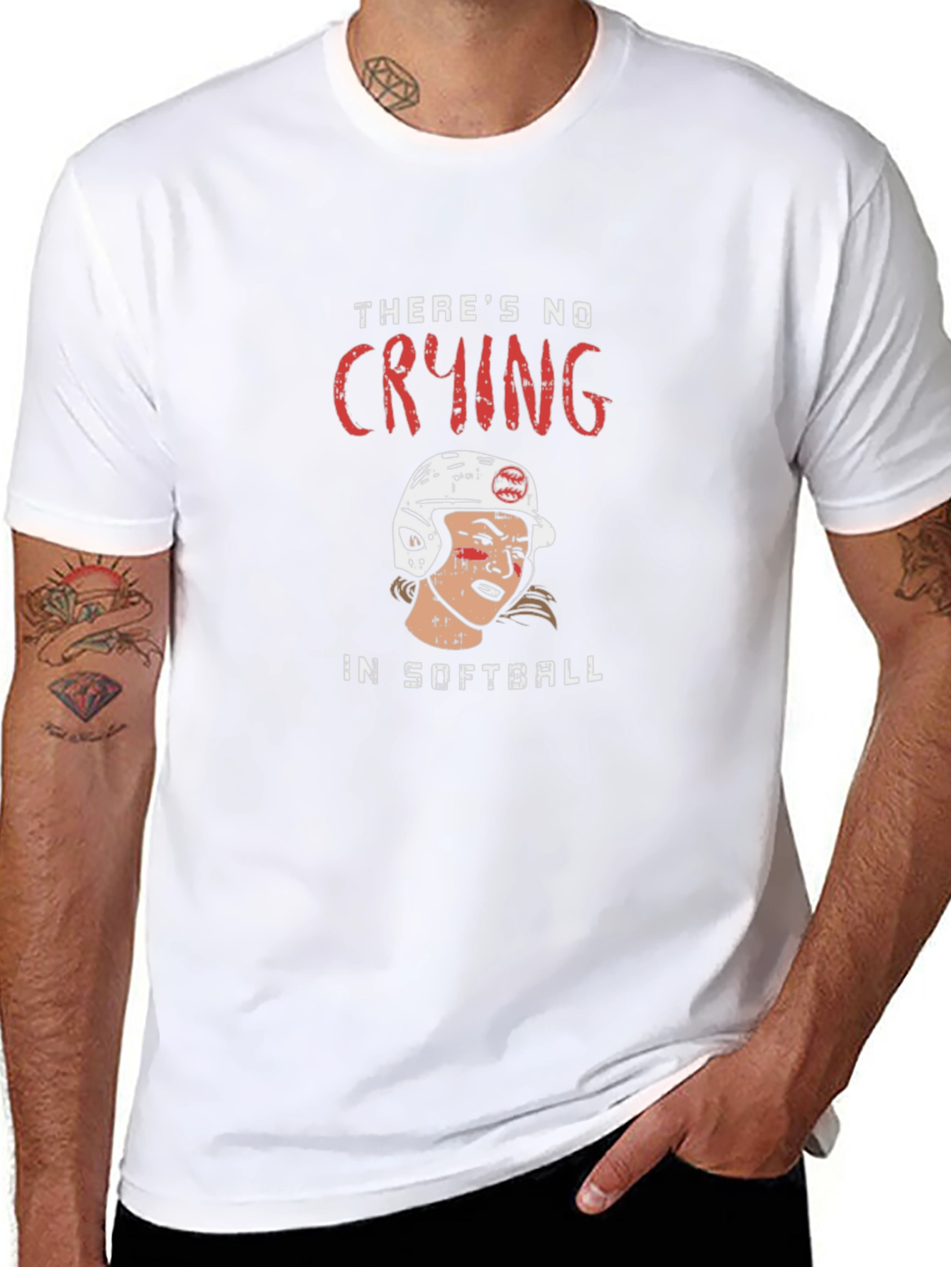 Softball Player Graphic T-Shirt - No Crying