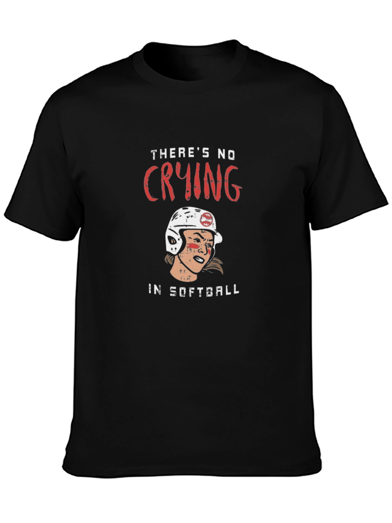 Softball Player Graphic T-Shirt - No Crying