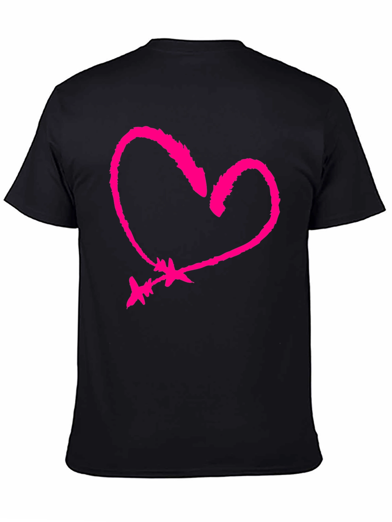 Heart & Arrow Graphic Tee - Black Cotton