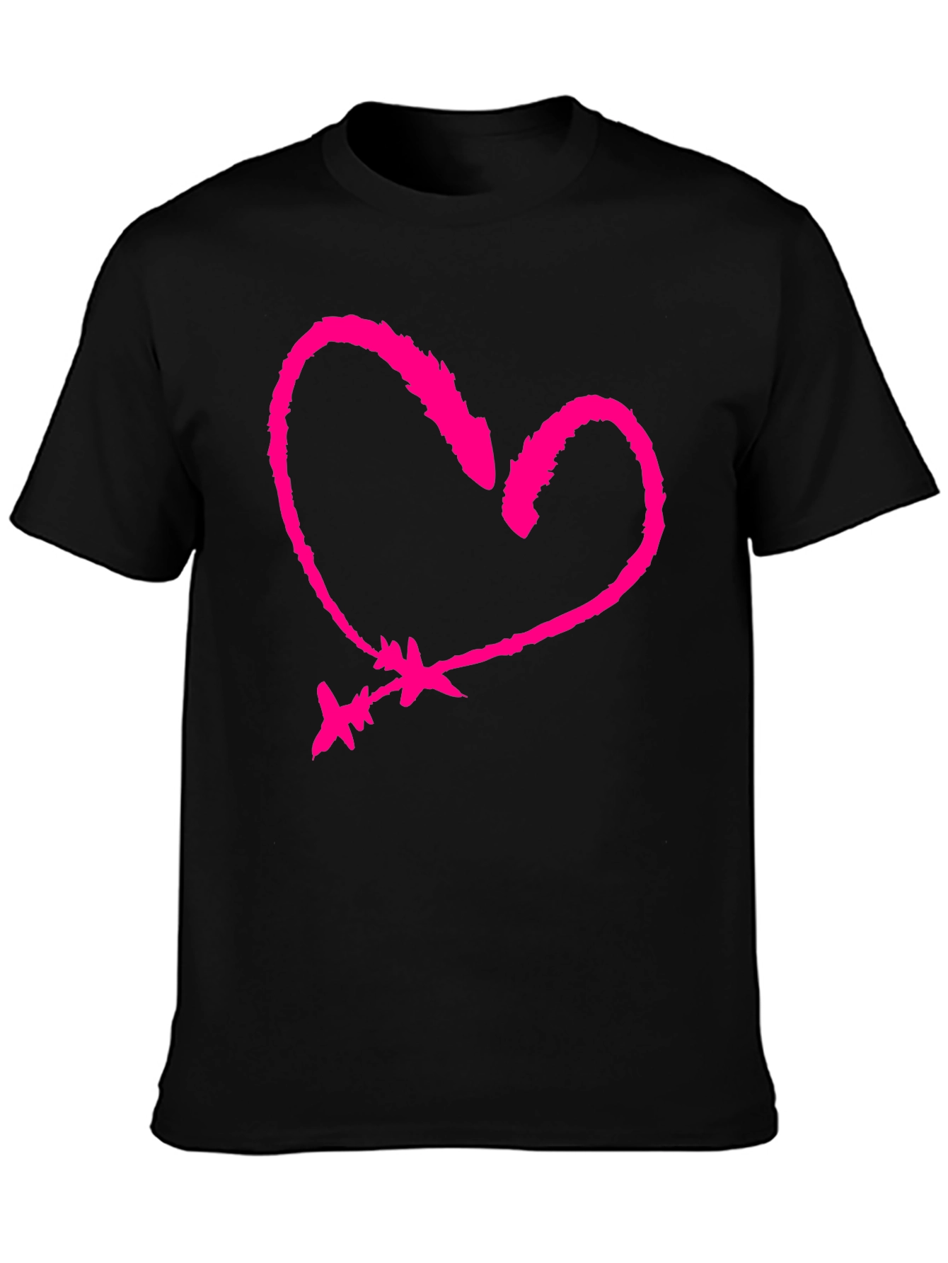 Heart & Arrow Graphic Tee - Black Cotton