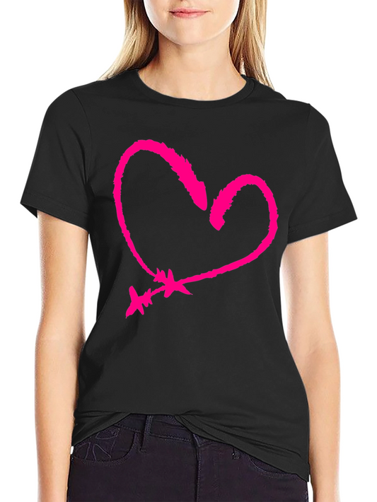 Heart & Arrow Graphic Tee - Black Cotton