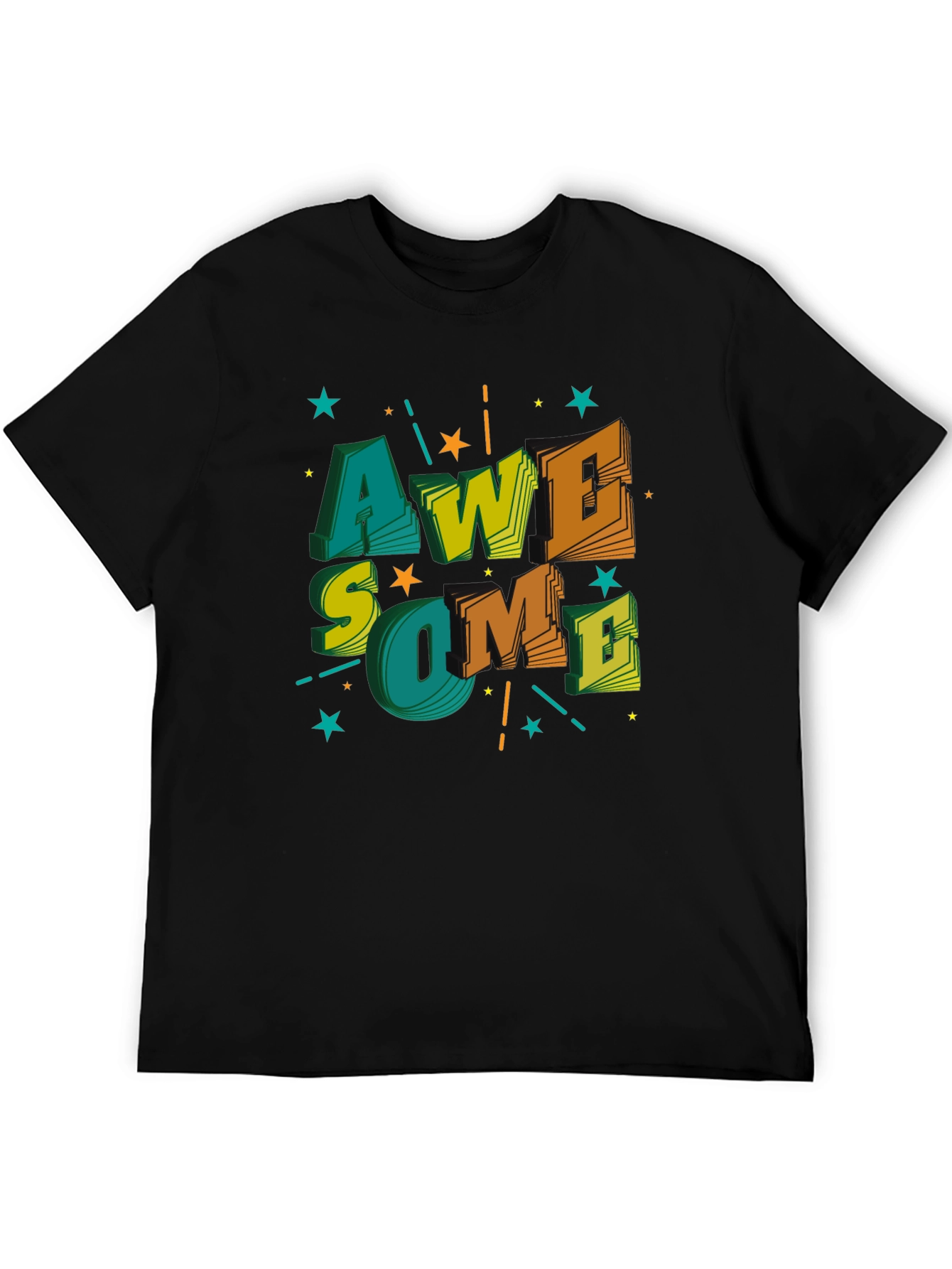 Awesome Graphic Print Black T-Shirt