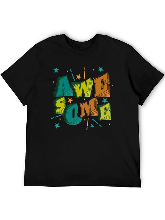 Awesome Graphic Print Black T-Shirt