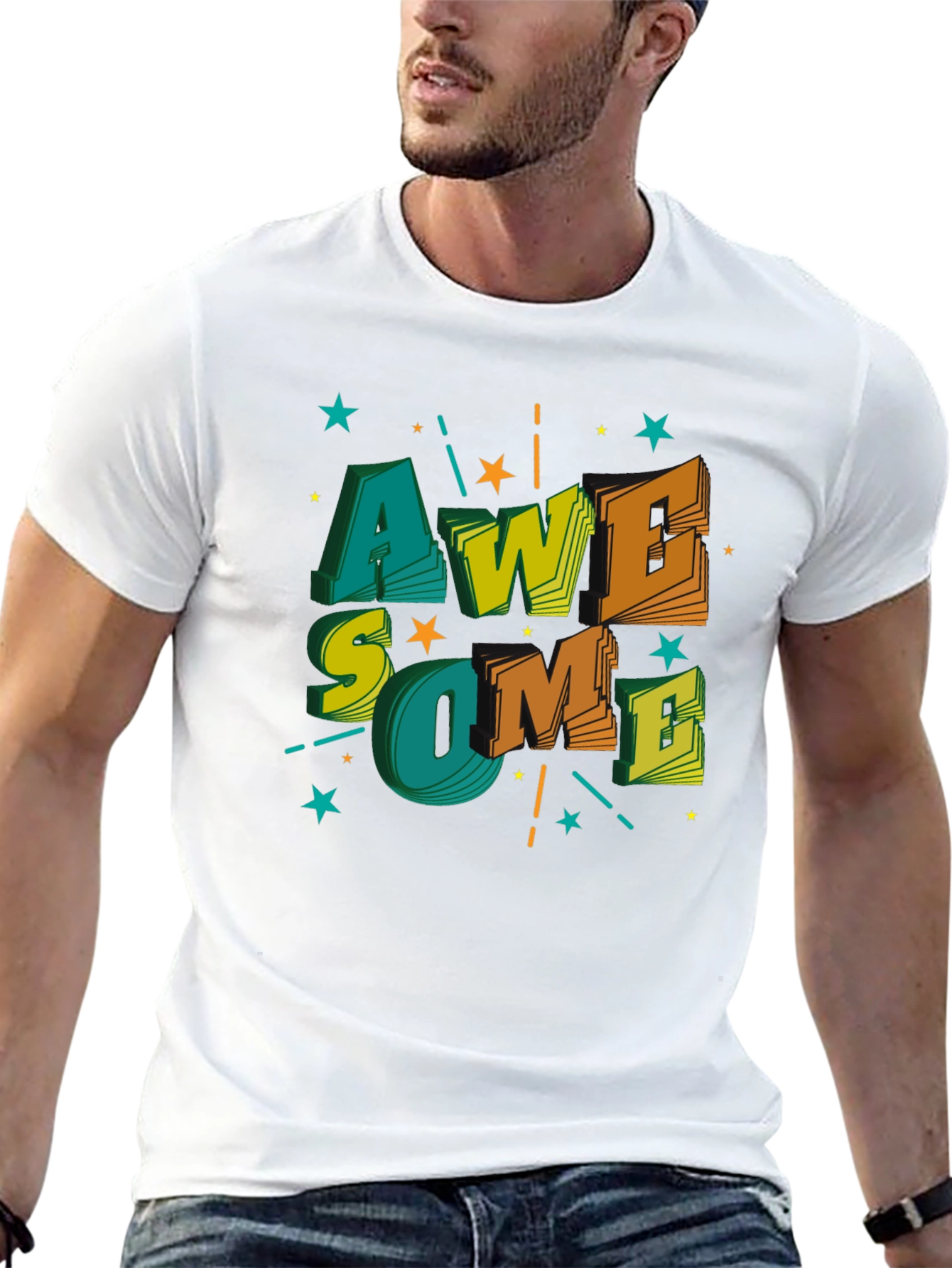 Awesome Graphic Print Black T-Shirt