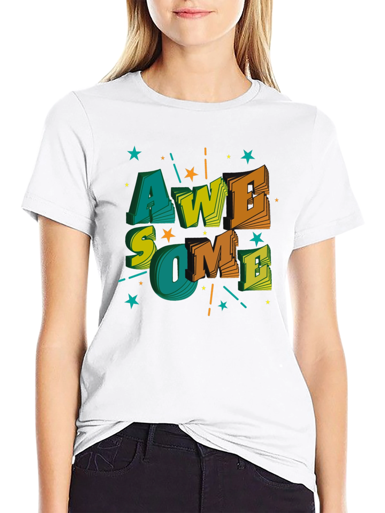 Awesome Graphic Print Black T-Shirt