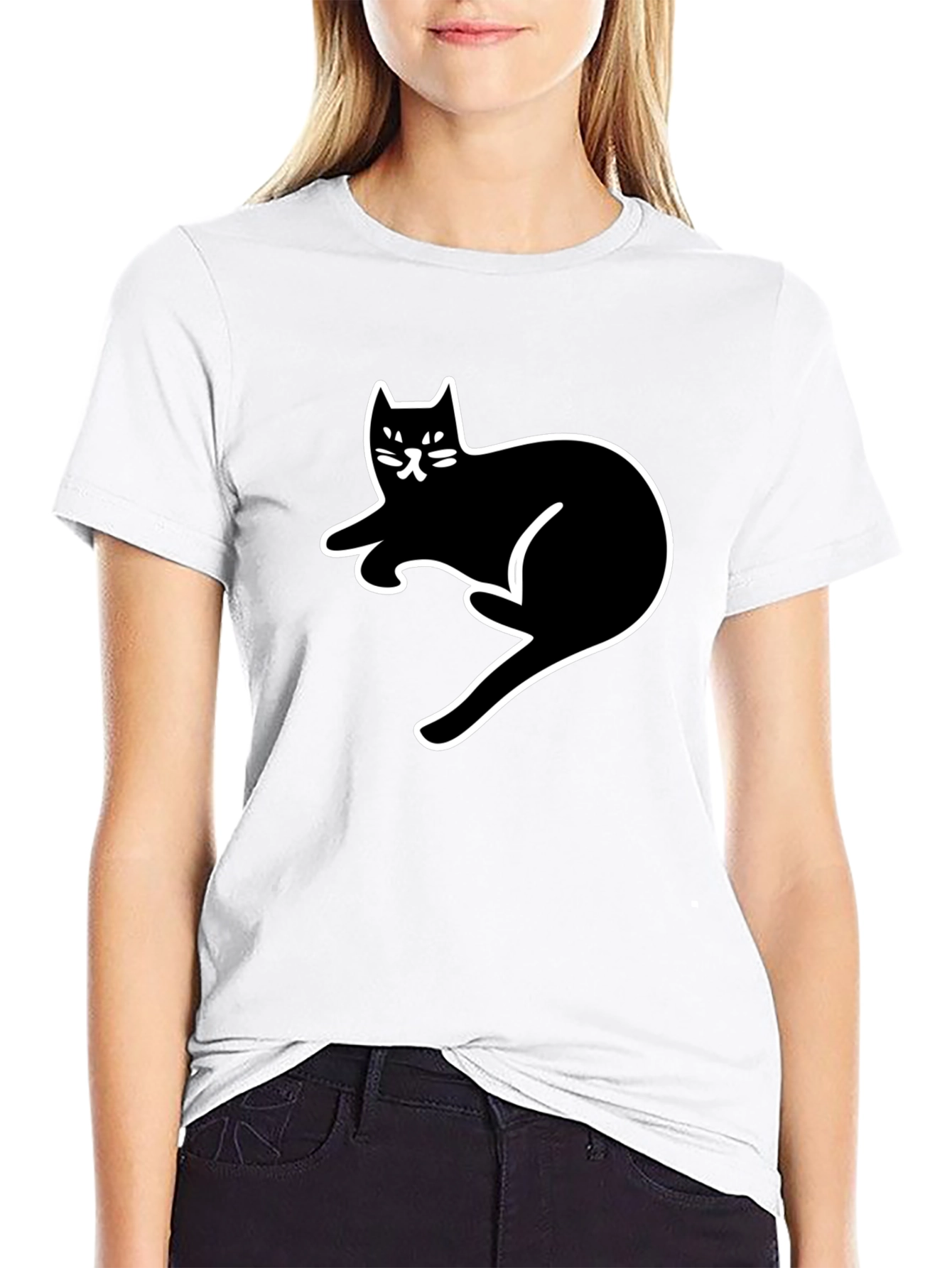 Black Cat Graphic Tee - Casual Comfort