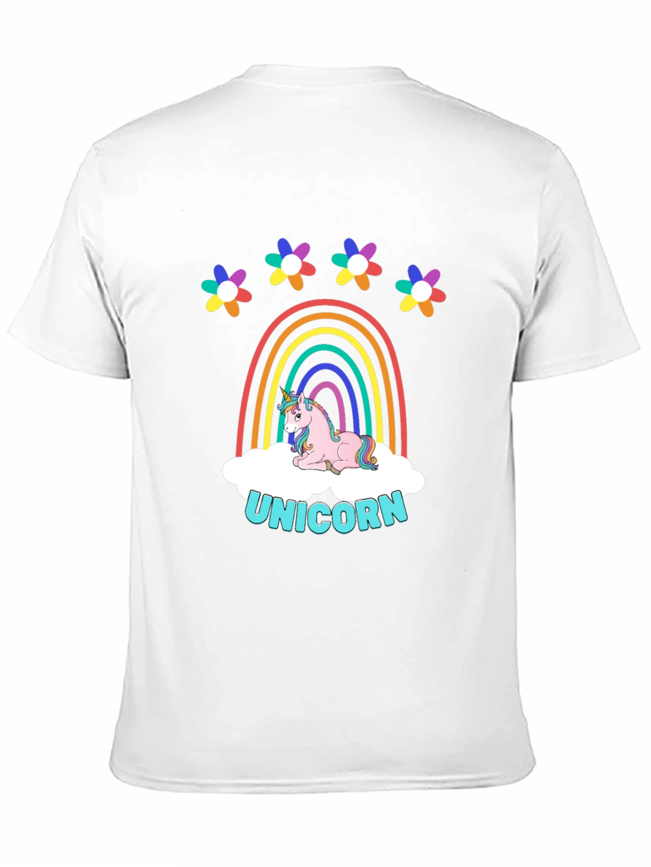Rainbow Unicorn Graphic Print T-Shirt