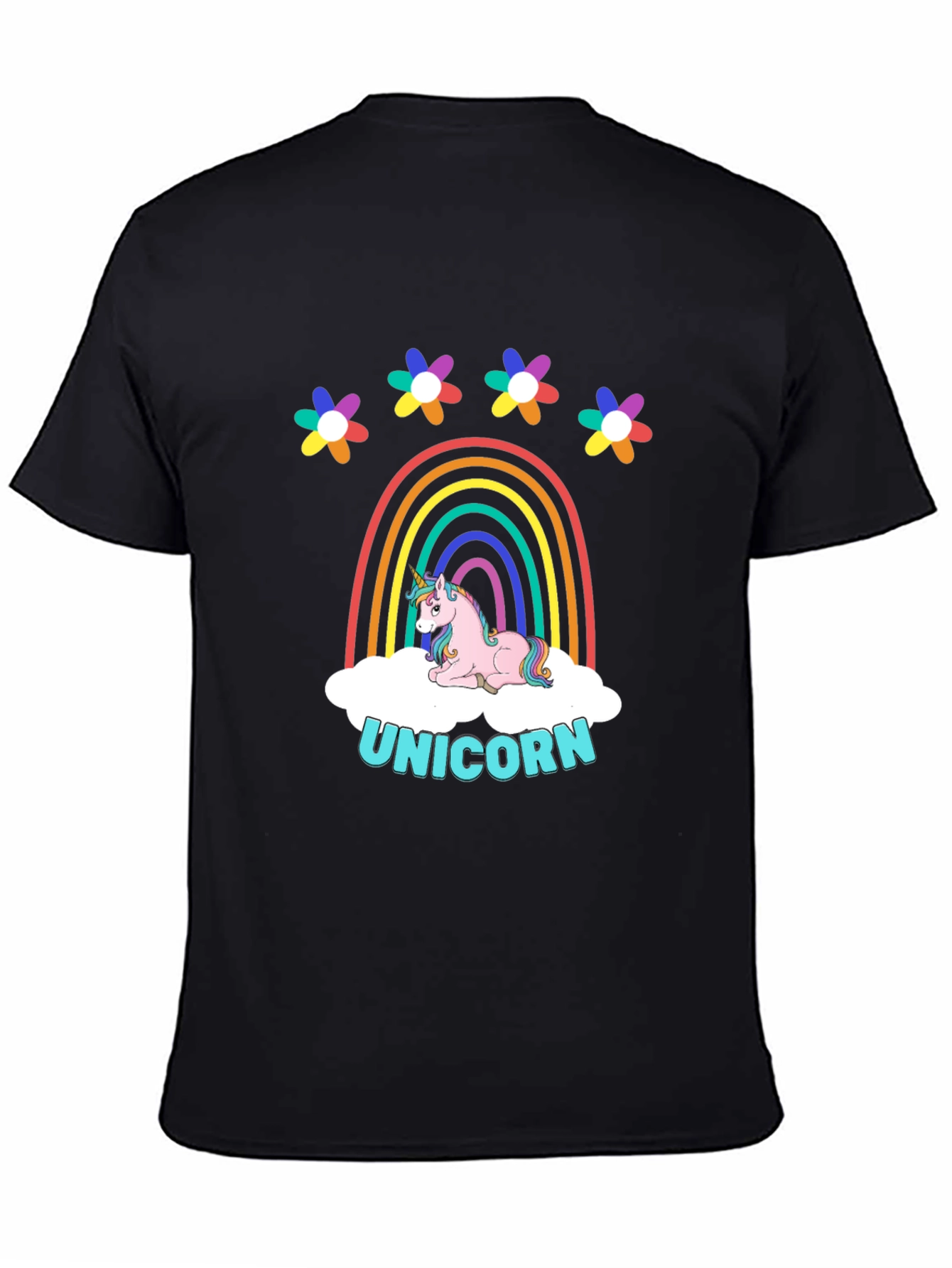 Rainbow Unicorn Graphic Print T-Shirt