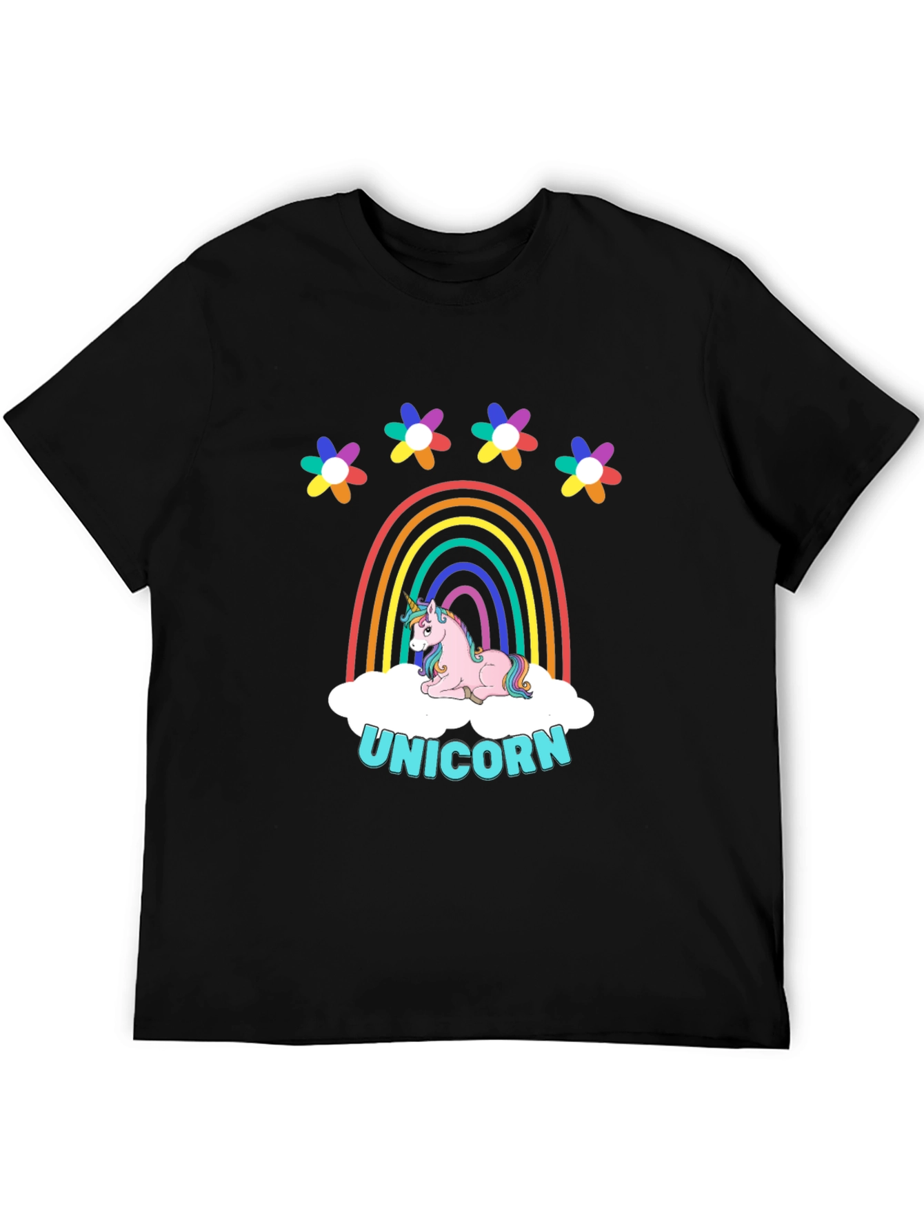 Rainbow Unicorn Graphic Print T-Shirt