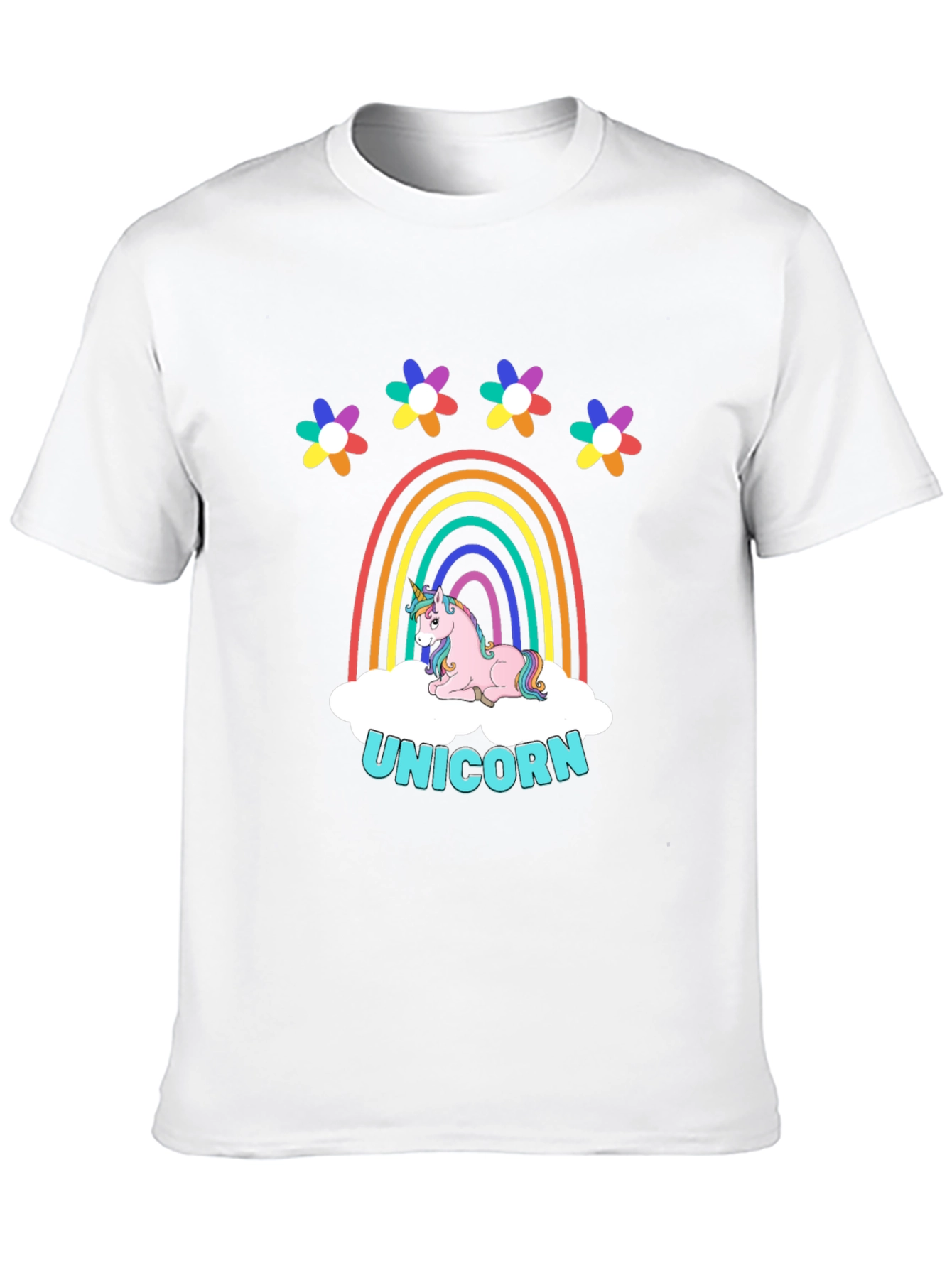 Rainbow Unicorn Graphic Print T-Shirt