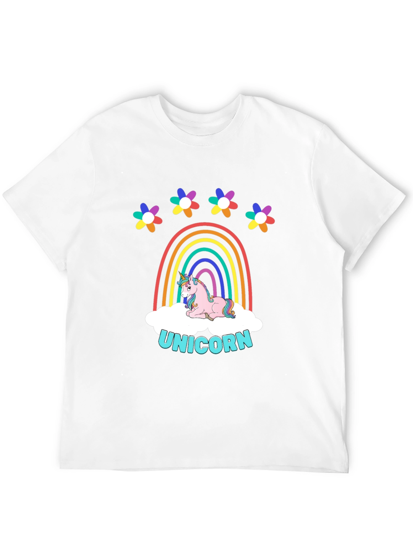 Rainbow Unicorn Graphic Print T-Shirt
