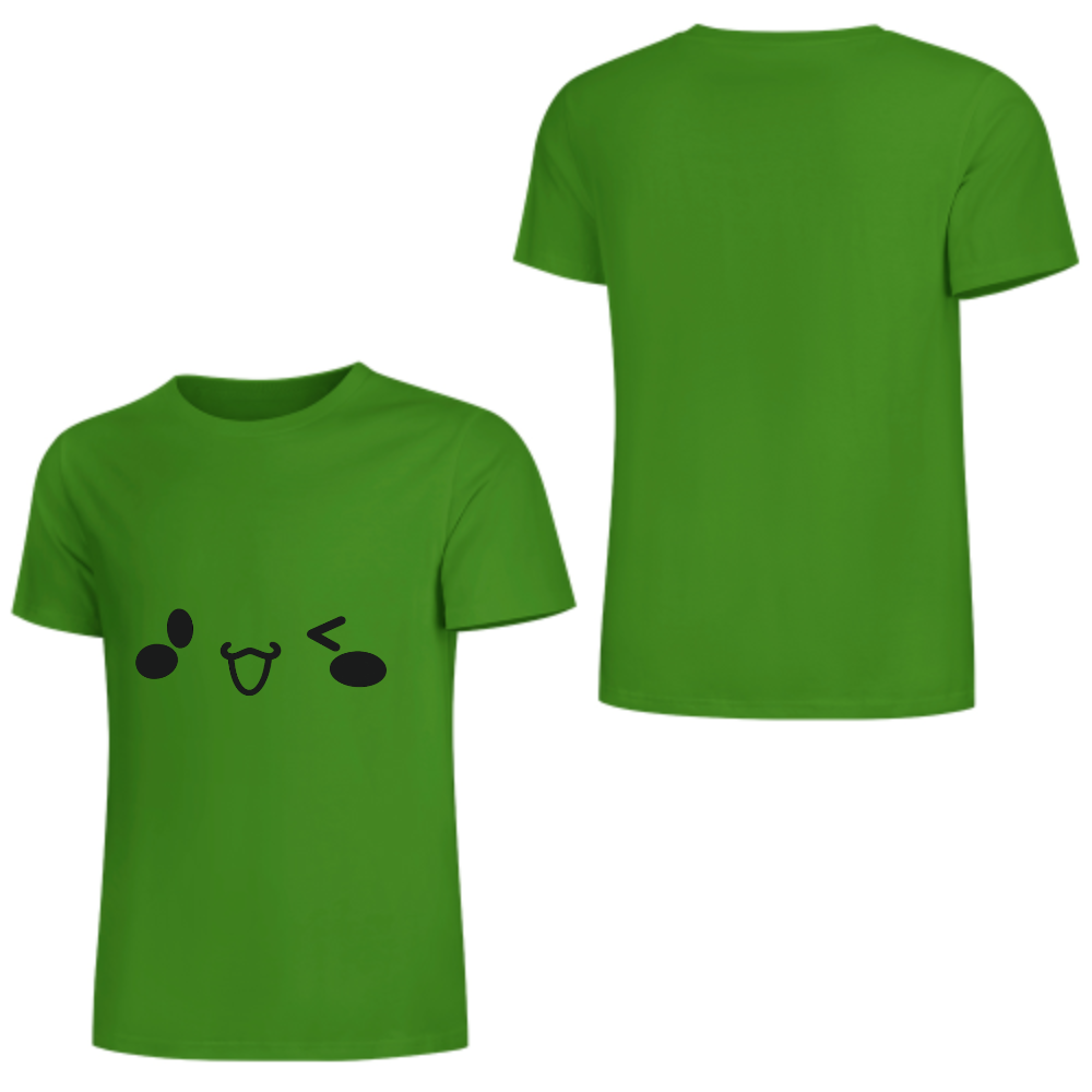 Cute Kawaii Face T-Shirt | Minimal Anime Emoji Graphic Tee(z126)
