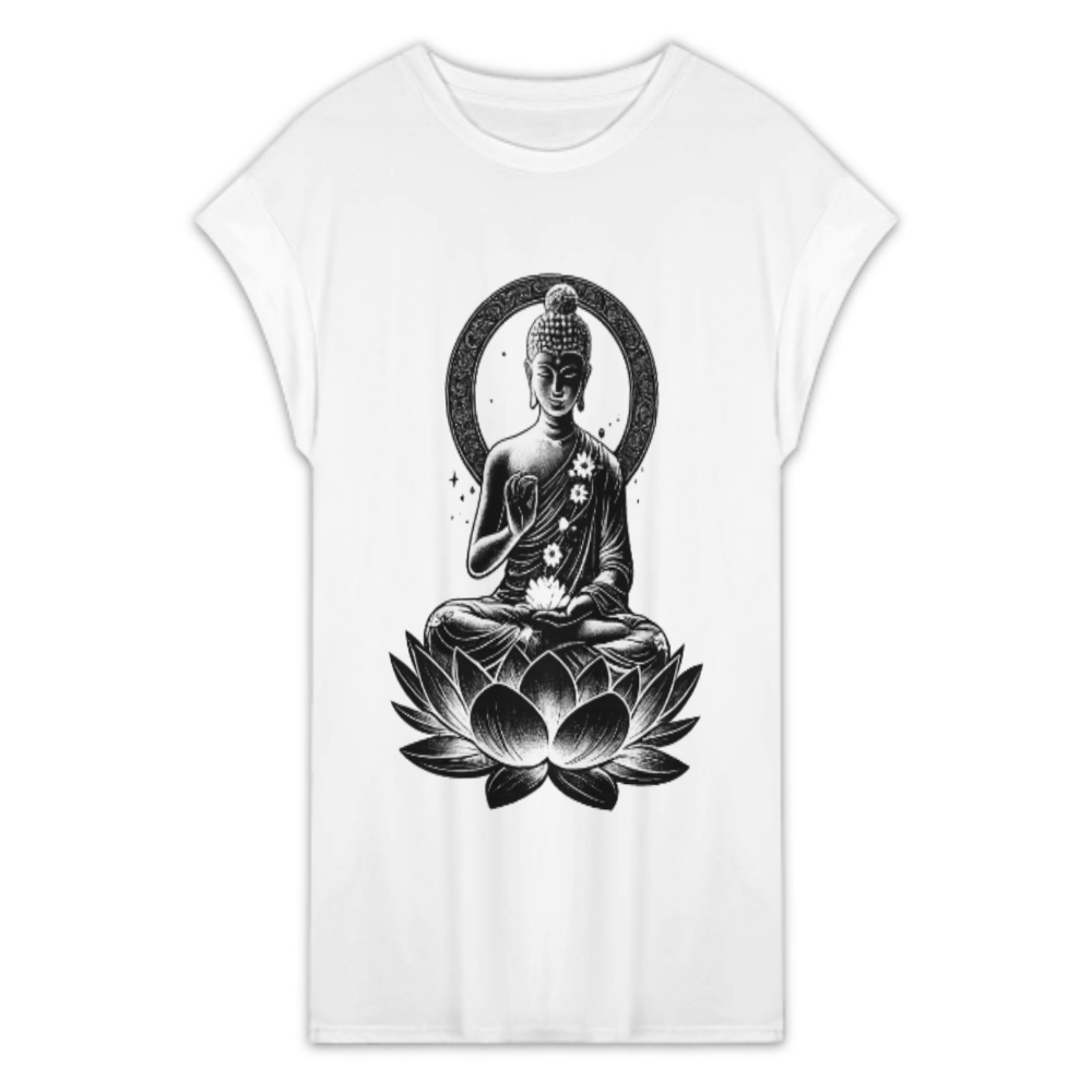 Zen Buddha Lotus Graphic T-Shirt – Spiritual Meditation Aesthetic Tee(z156)