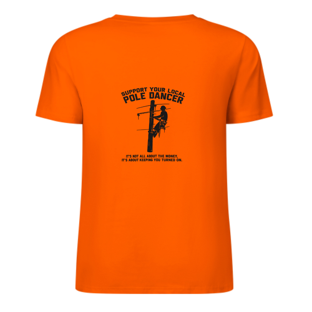Support Your Local Pole Dancer Funny Lineman T-Shirt – Electrician Humor Graphic Tee(z139)