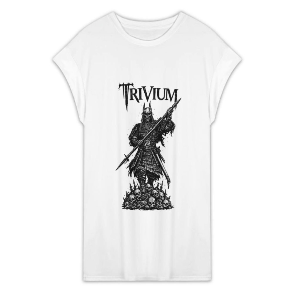 Trivium Samurai Skull Graphic T-Shirt – Heavy Metal Warrior Band Style Tee(z158)