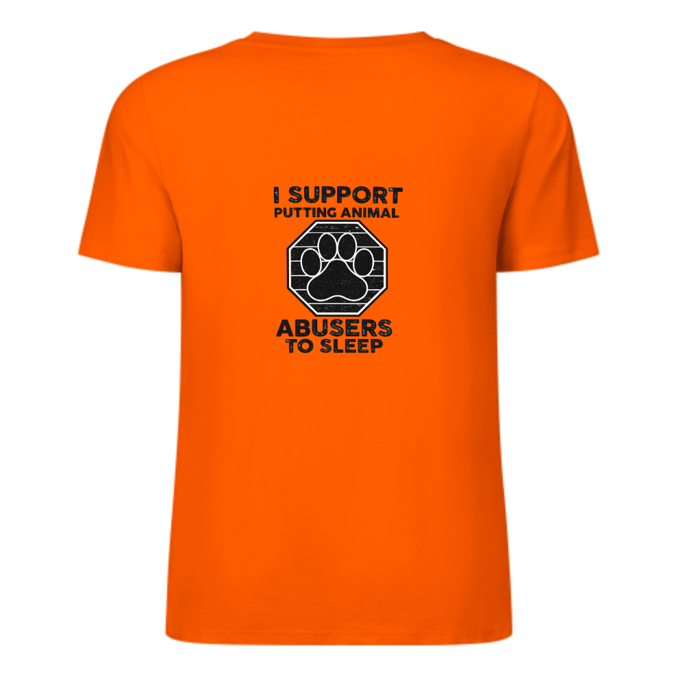 Vintage Animal Lover Graphic Tee – “I Support Putting Animal Abusers To Sleep” Funny Rescue Shirt(z136)